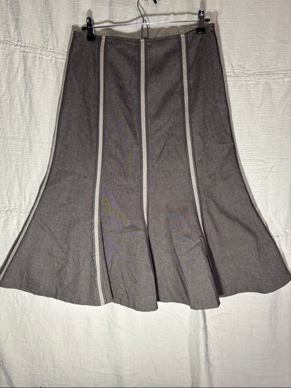 SPANNER Wild Thing Skirt Mocha Putty Panel A-Line Skirt with Contrast Trim NWT - Picture 5 of 9